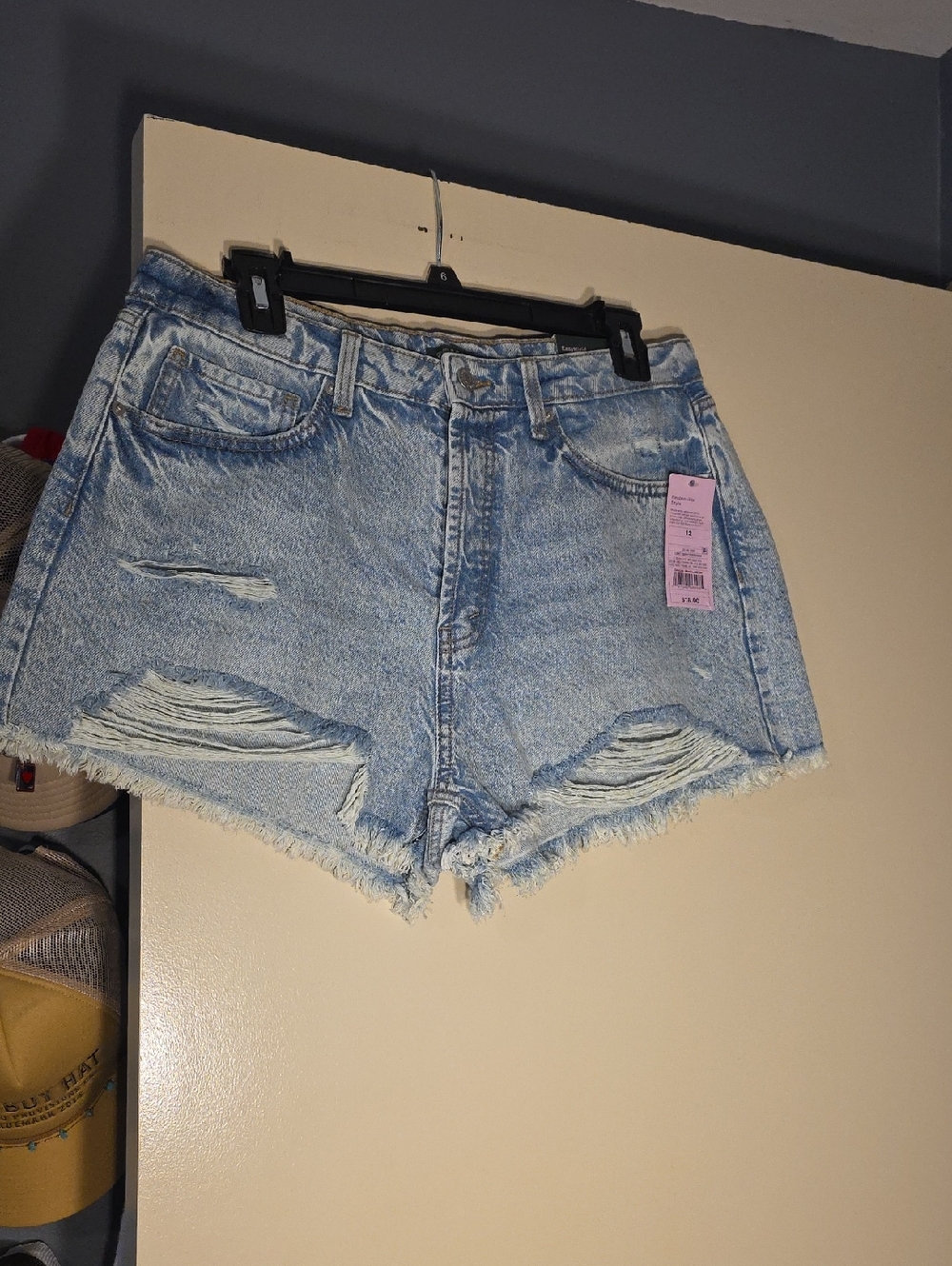 Wild Fable Light Blue Distressed High-Rise Denim Shorts